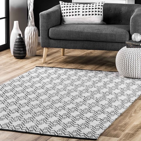 Nuloom Skye Geometric Cotton Flatweave Area Rug 5ft x 8ft HFDV01A-508